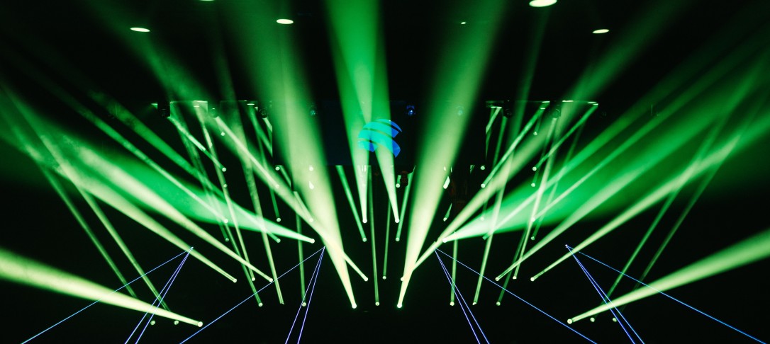 Image of green spotlights 