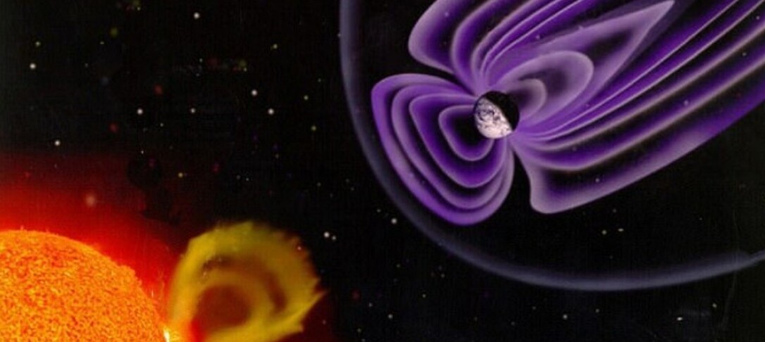 An artistu2019s visualization of Earthu2019s magnetic field, which shields the planet against outbursts from the Sun and other sources of cosmic radiation.
