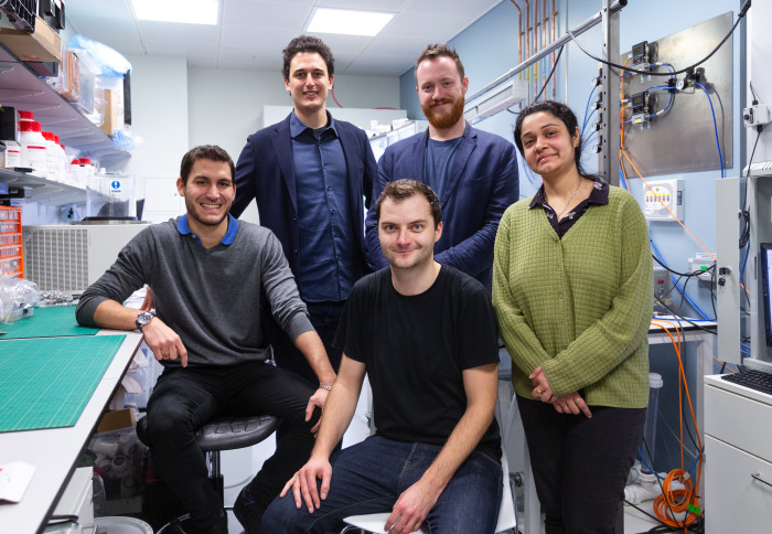 The team behind Arborea, a startup developing ‘bio solar leaf’ technology to improve air quality. Arborea is one of the many clean tech startups supported by Imperial in recent years.