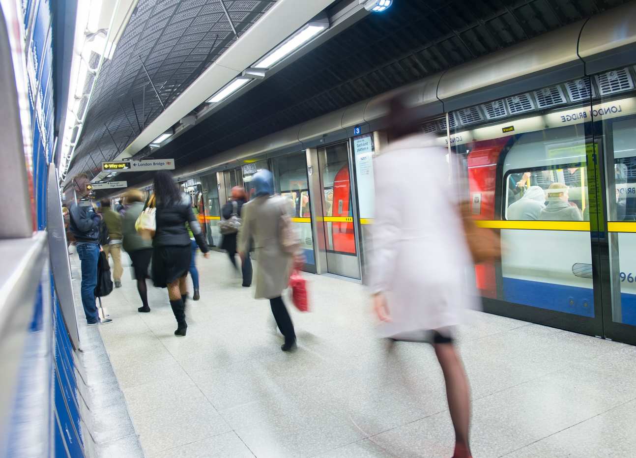 Commuters on the London Underground