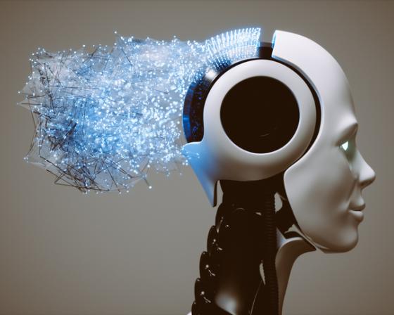 Data emerging from a robot head