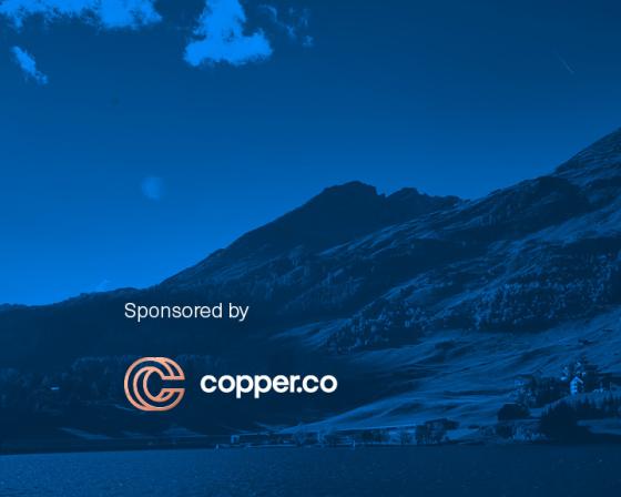 Davos mountains with Copper.co logo