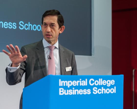 Dean Francisco Veloso speaks at Imperial College Business School's annual conference