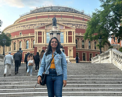 Aishwarya Banerjee outside Royal Albert Hall