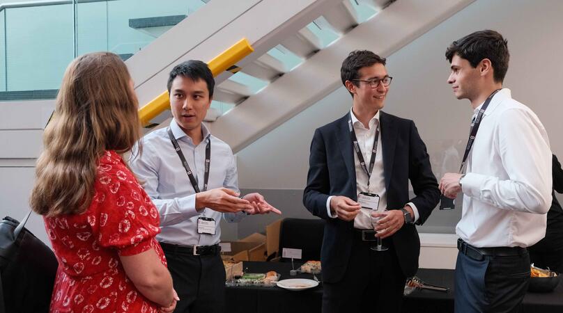 MSc Finance students networking at an event at Imperial College Business School