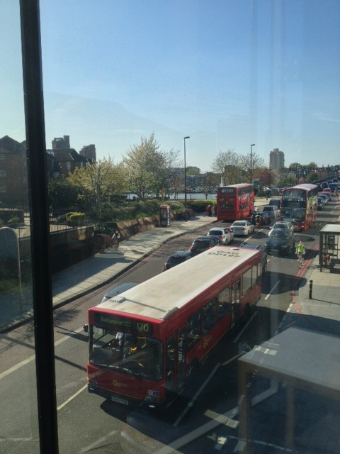 View of London transport from the Dyson Building, Royal College of Art, Battersea