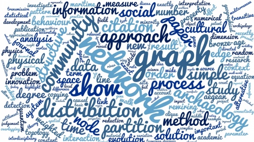 Tag cloud from abstracts of recent work by Tim Evans 