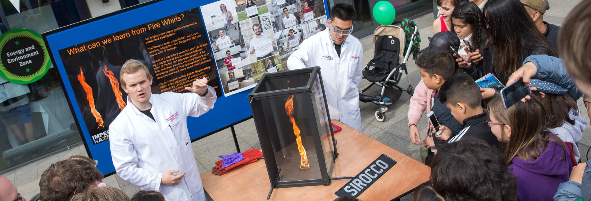 Researchers demonstrate a 'fire whirl' at Imperial Festival
