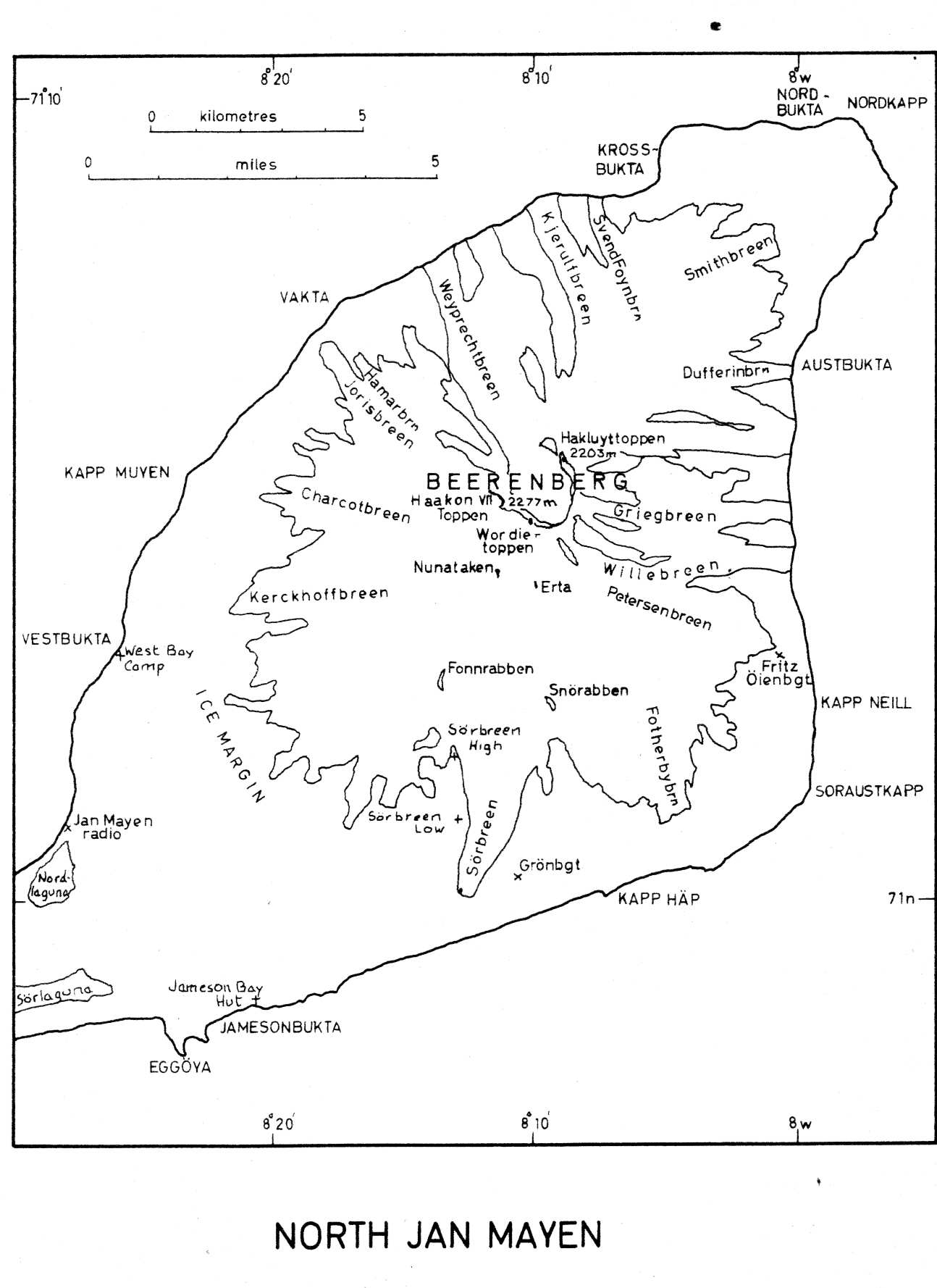 map of North Jan Mayen