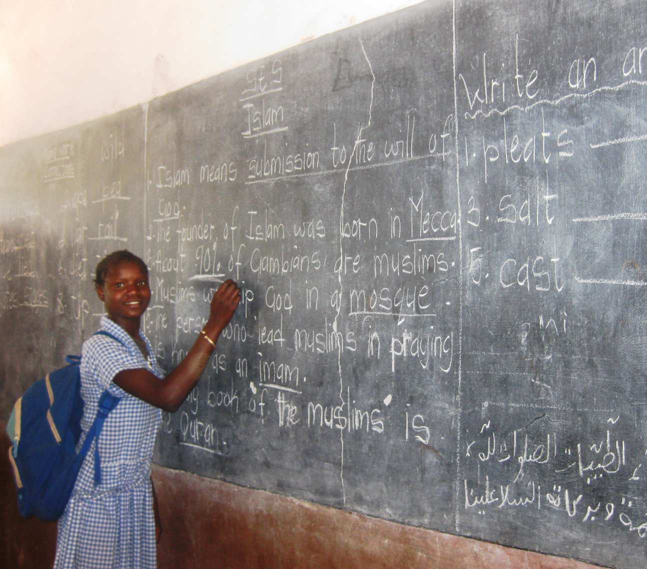 Girl at blackboard