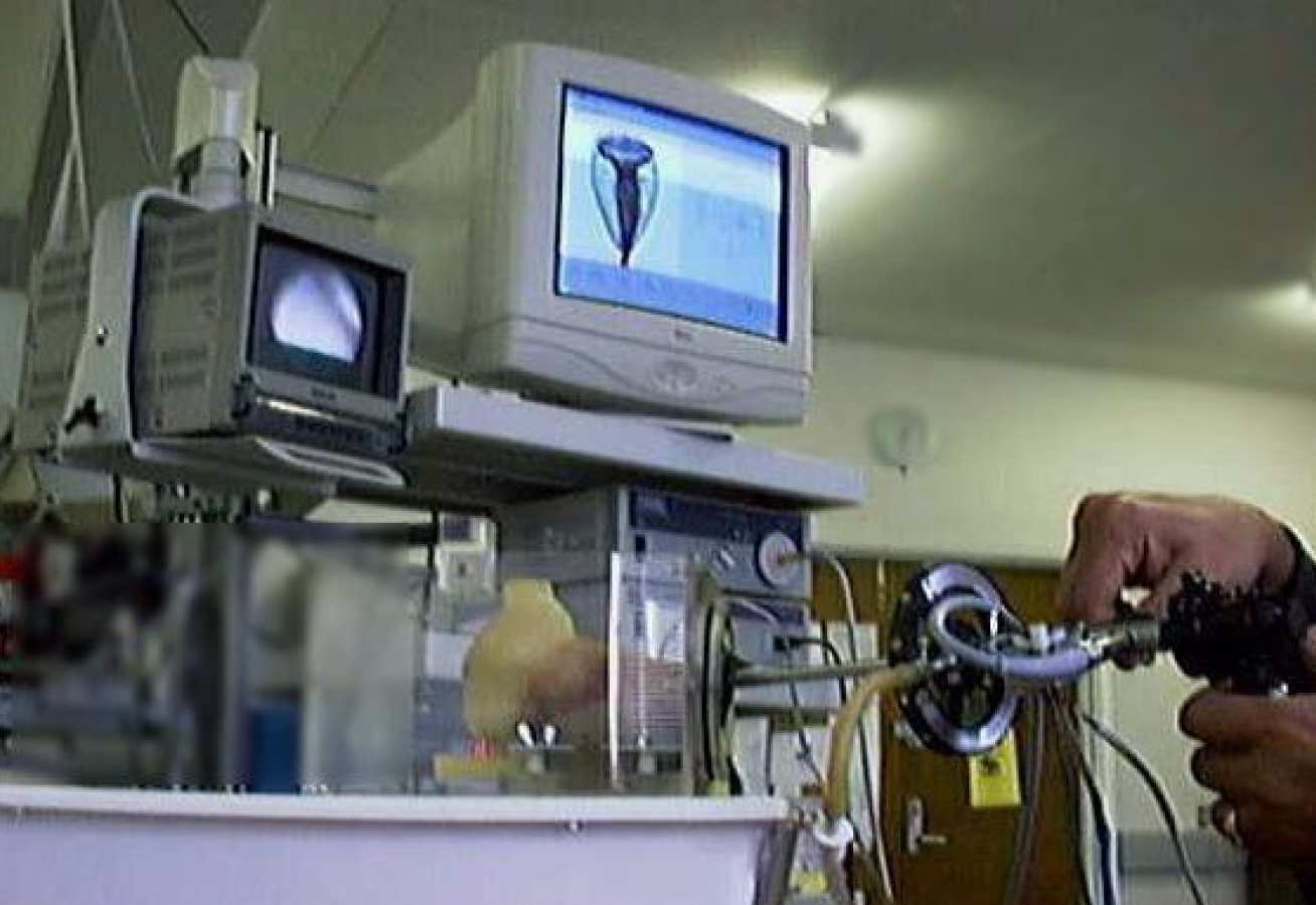 Computer assisted TURP trainer in use