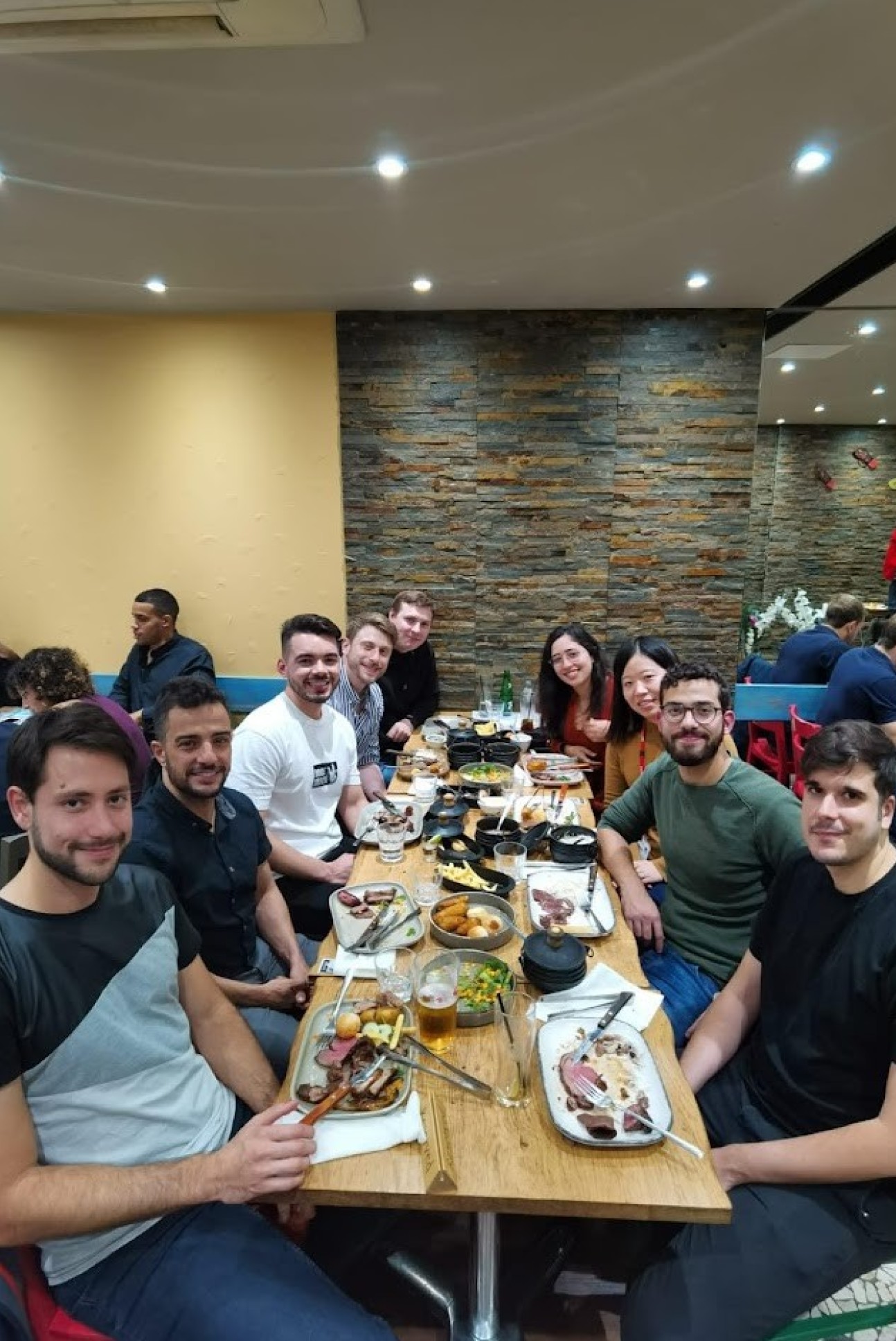 Photo of the group at a restaurant