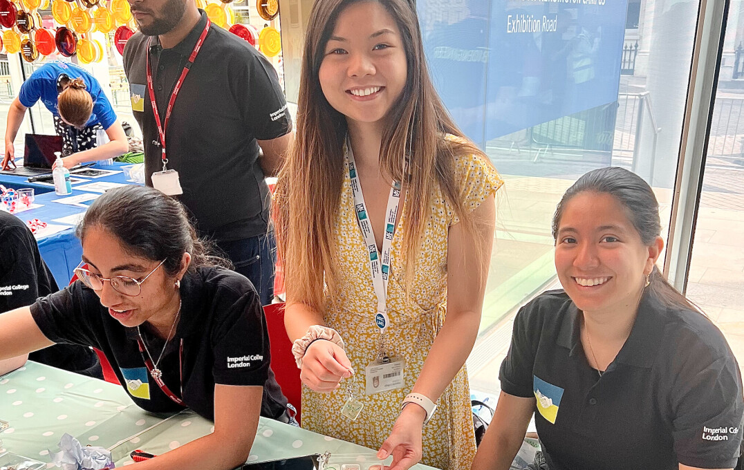 researchers at table