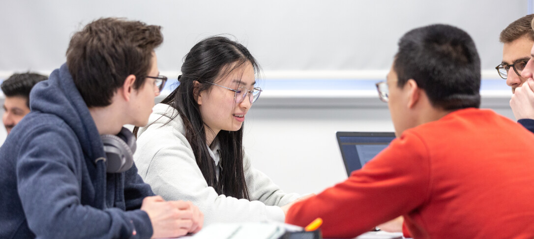 Students at a poster event