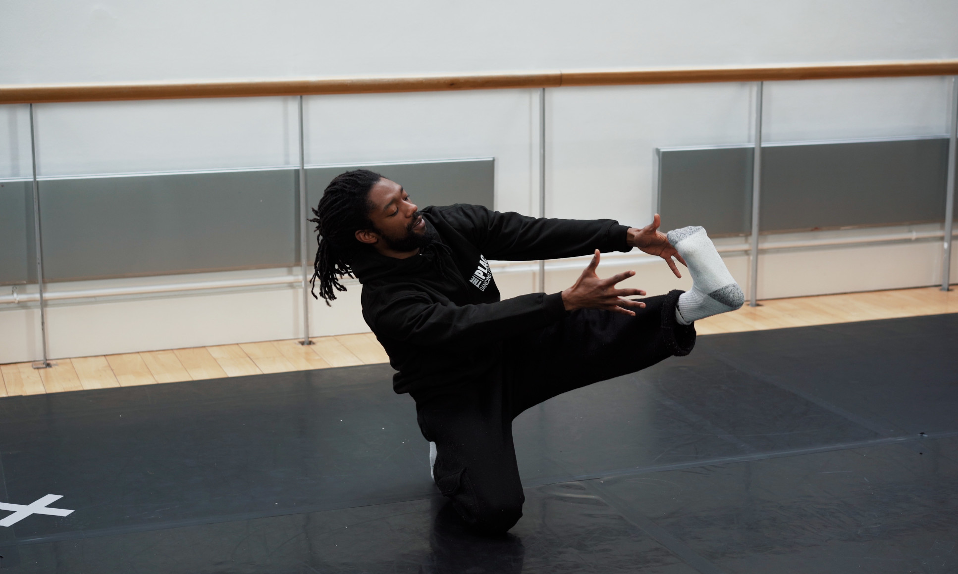 A dance artist demonstrating molecular movement 