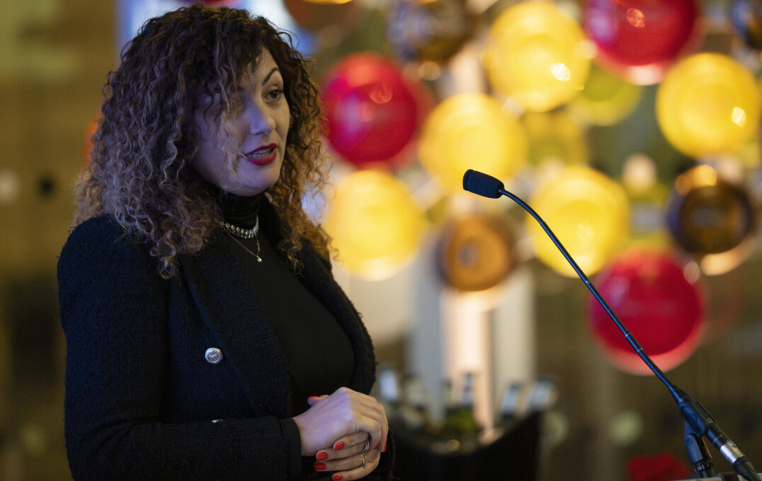 Dr Rossella Arcucci gave a speech reflecting on her own journey as a data scientist