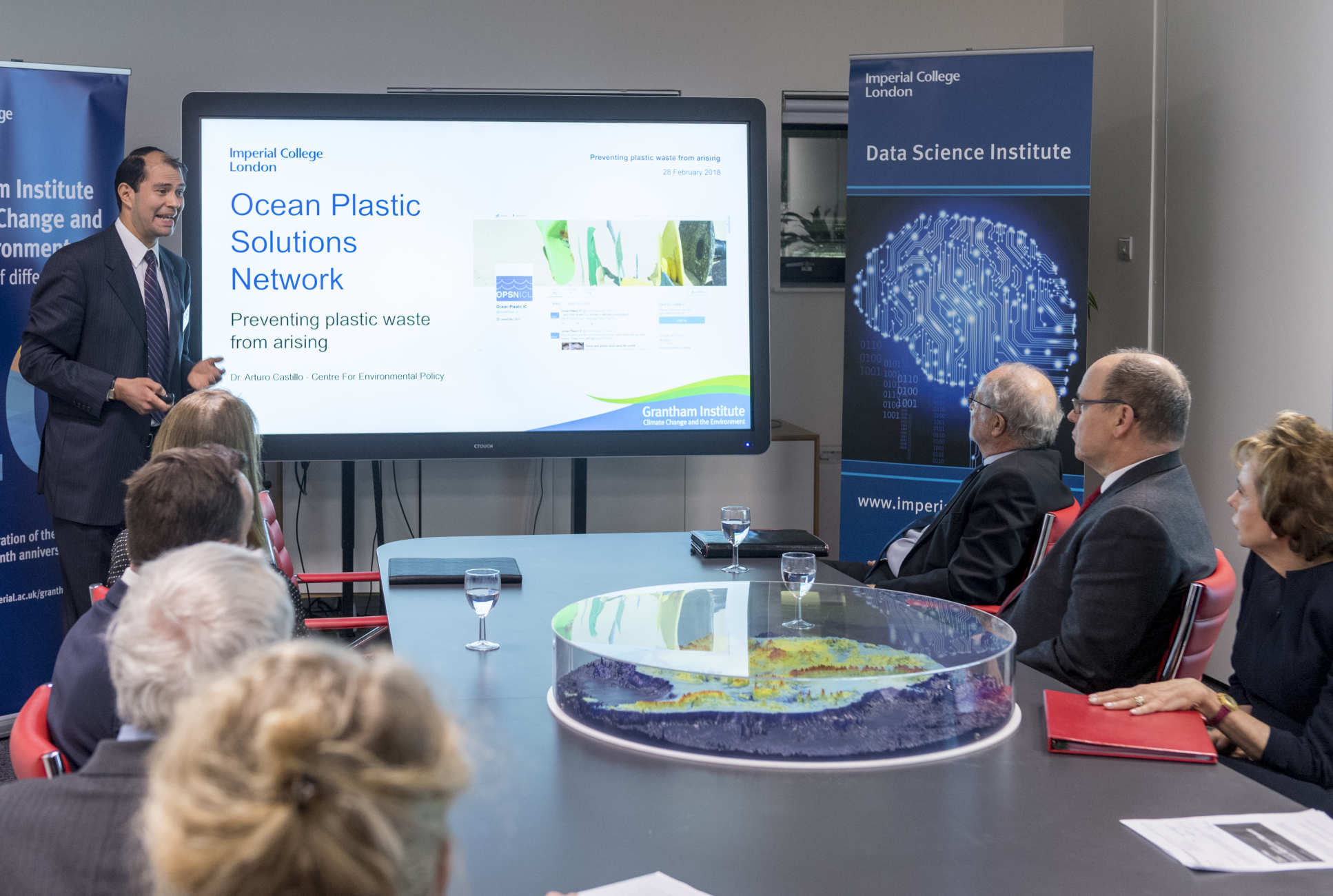 Arturo Castillo Castillo presenting the Ocean Plastic Solutions Network