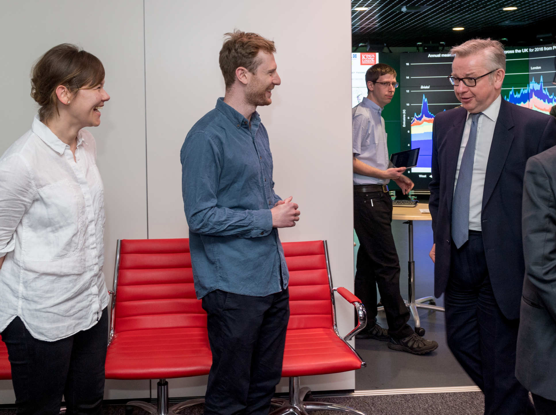 Mr Gove met some of Imperial's student innovators