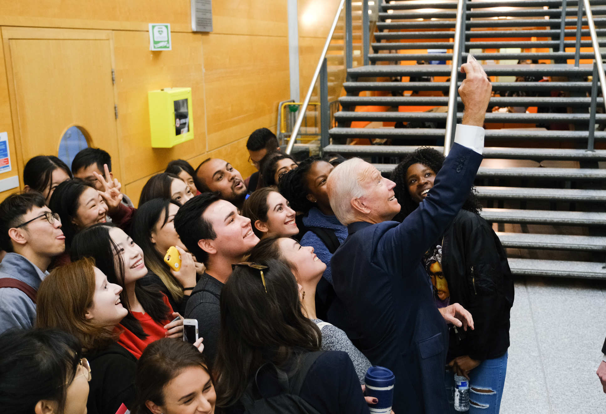 Vice President Biden stopped to pose for a selfie with Imperial students