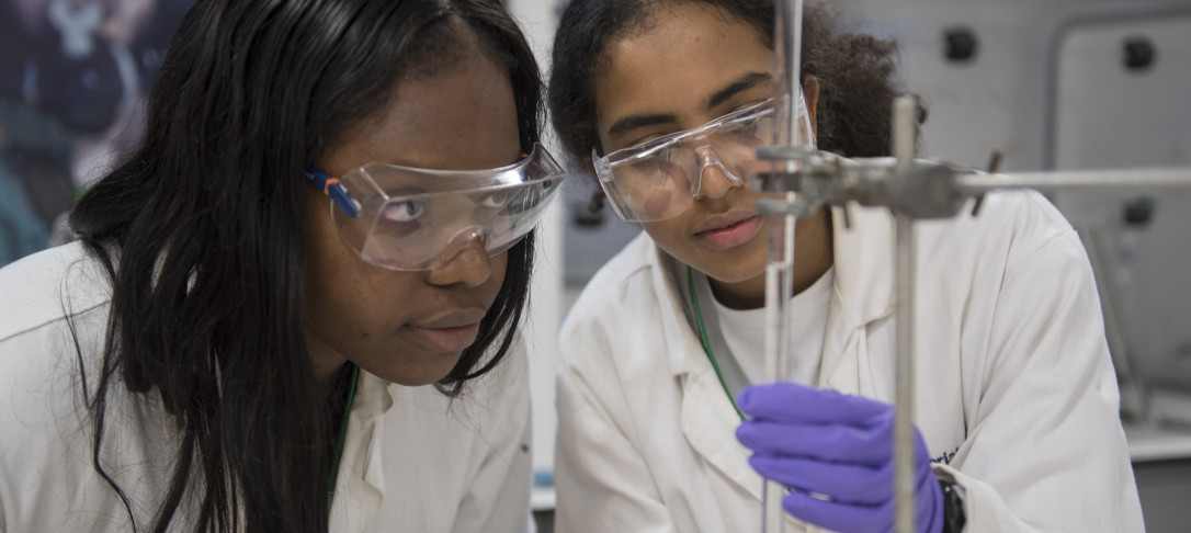 Two students in lab