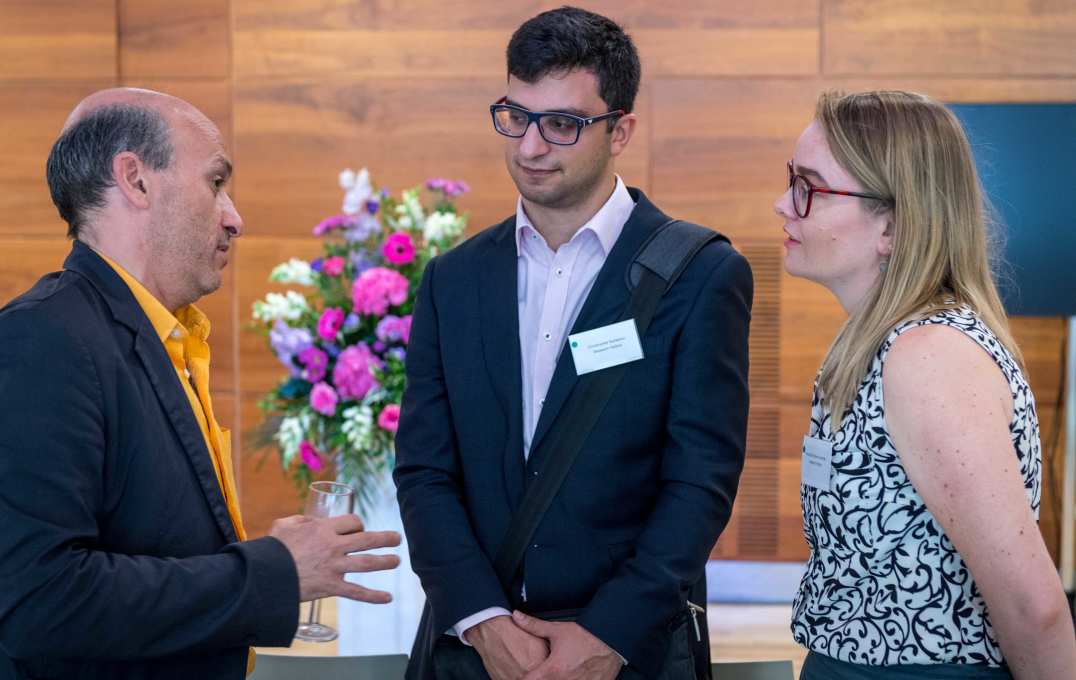 Professor Jeremy Levy, Director of the Clinical Academic Training Office, meets this year's fellows at the event