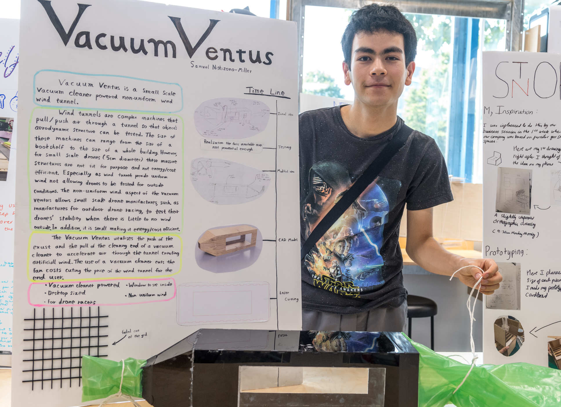 Samuel and his project Vacuum Ventus