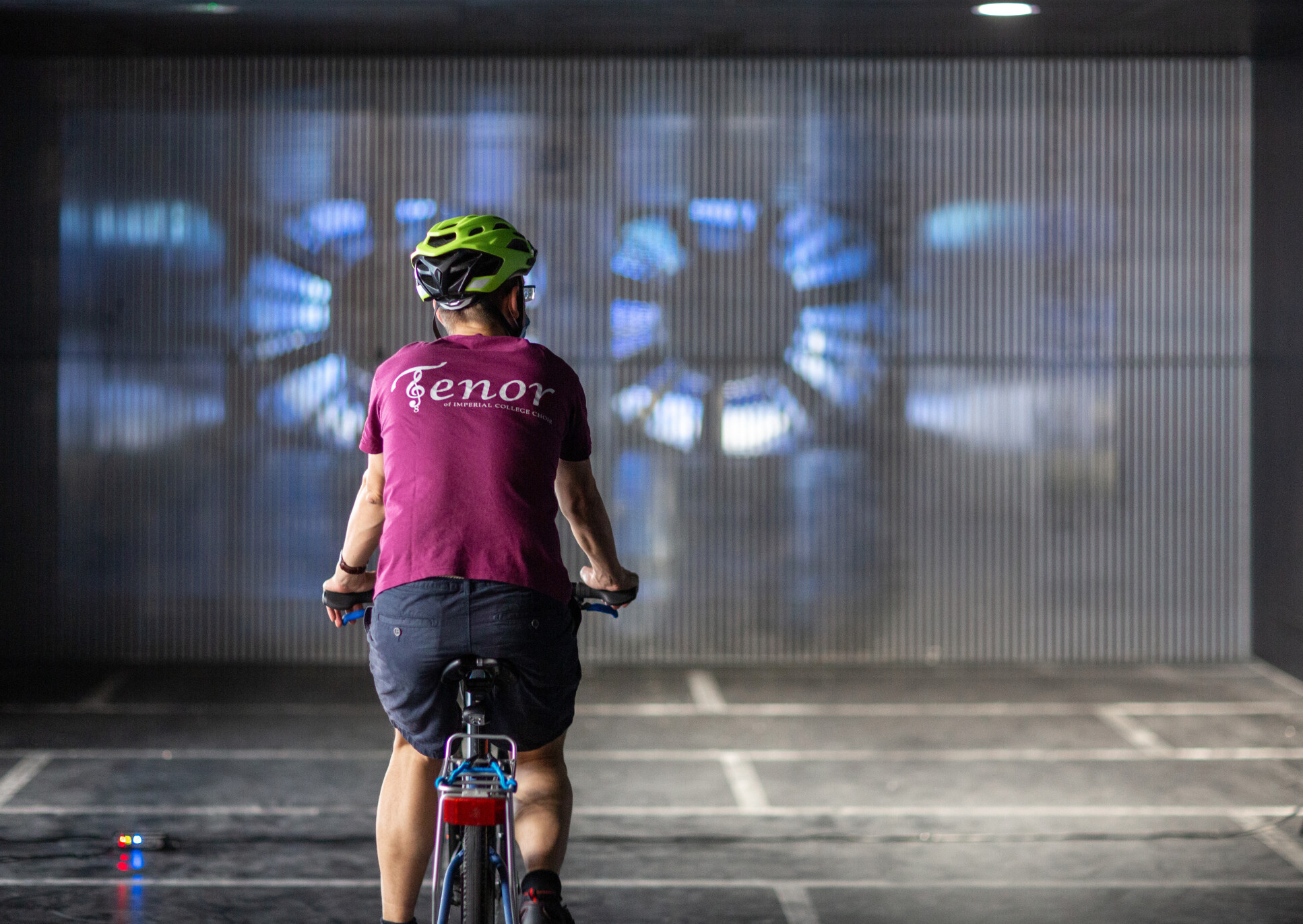 cyclist in a wind tunnel