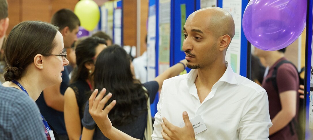 Students at a poster event