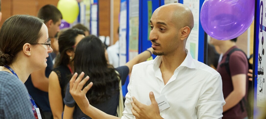 Students at a poster event