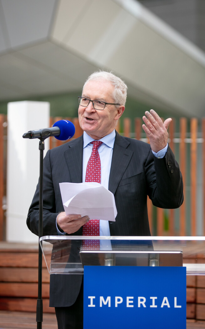 President Hugh Brady opens White City Campus garden