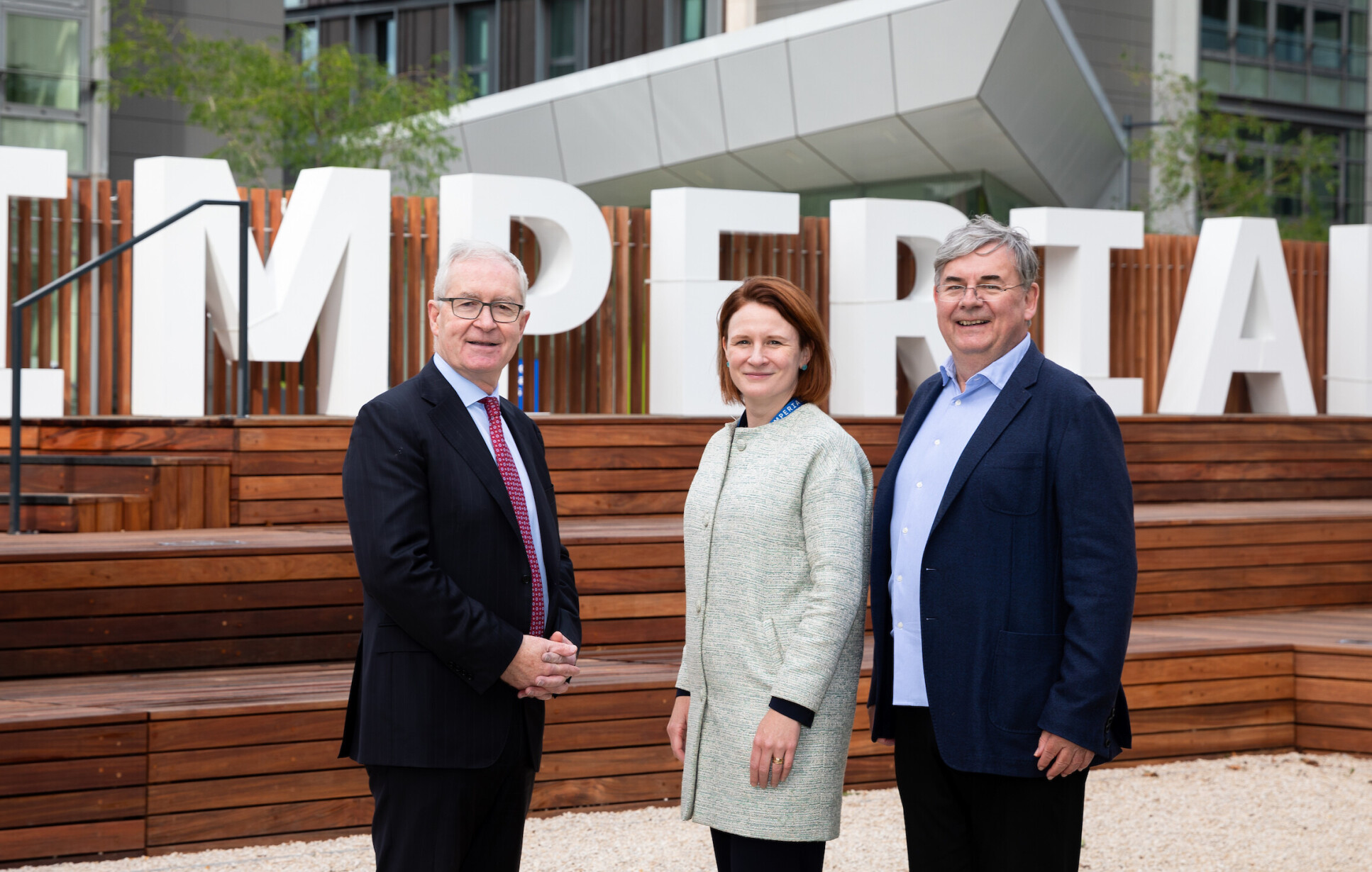 President Hugh Brady, Chief Development Officer Sarah Cary and Associate Provost Martyn Boutelle 