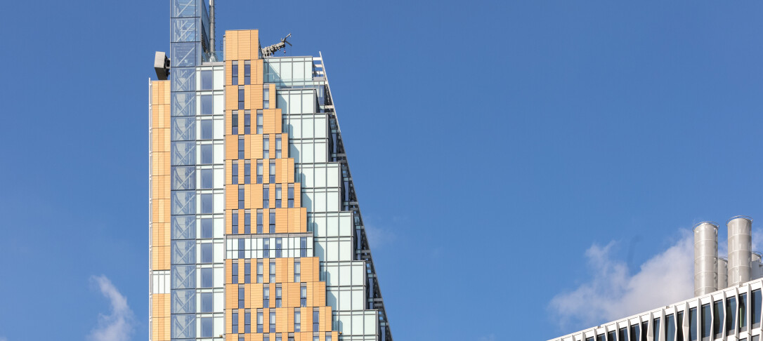 White City's 88 Wood Lane building against a blue sky