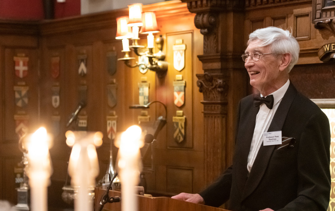 Professor Rees Rawlings giving a speech at the gala dinner