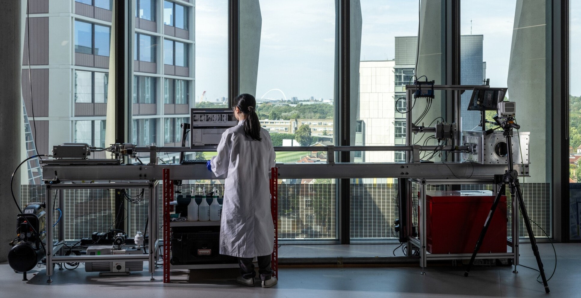 An Imperial researcher working at The Royal British Legion Centre for Blast Injury Studies in the Uren Hub.