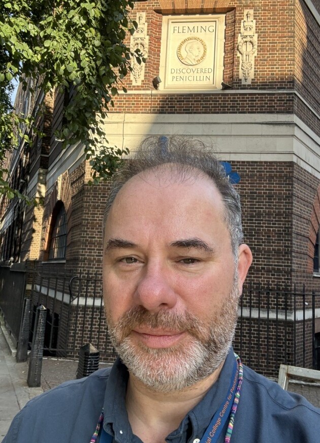 Image of Jethro Herberg outside St. Mary's Hospital