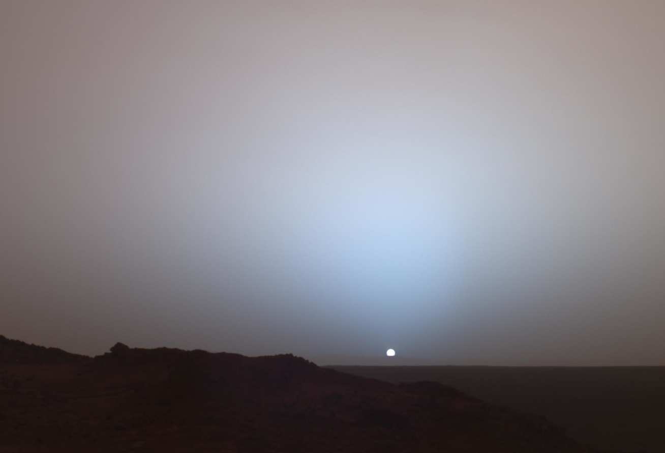 Photo of a sunset on Mars