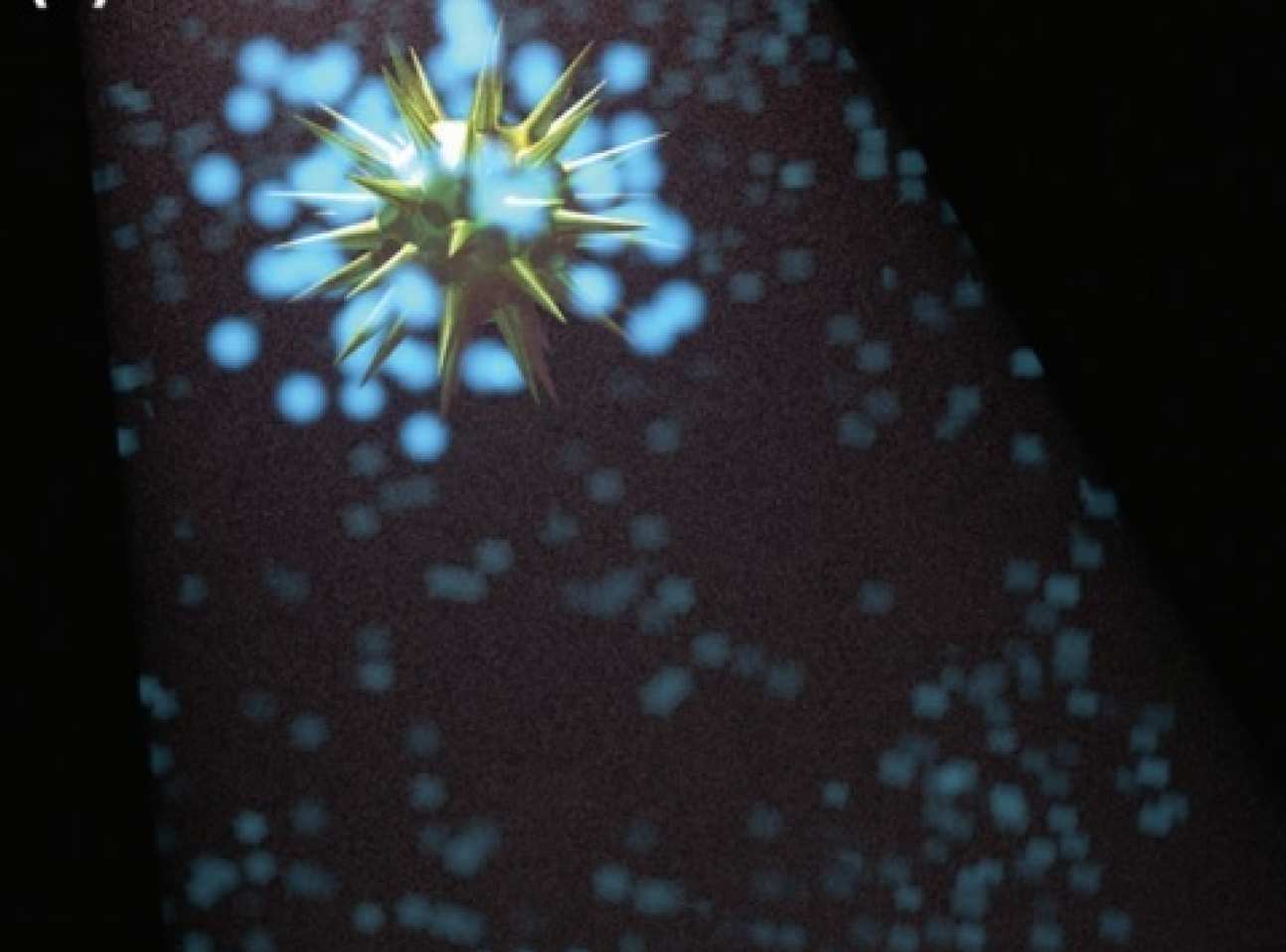 Illustration of the nanoparticles highlighting a tumour