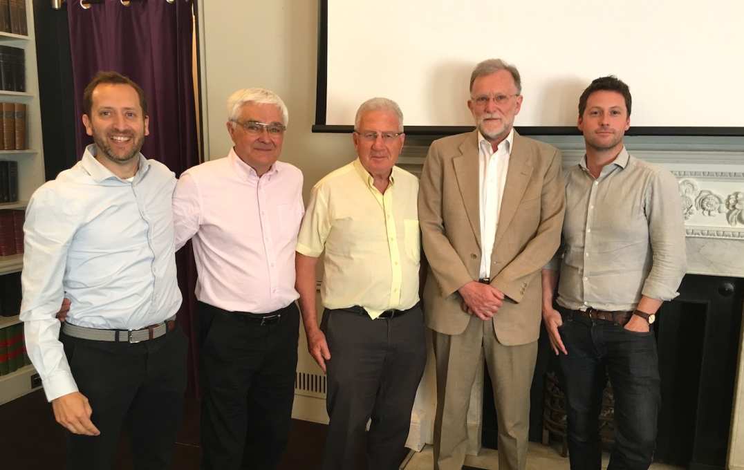 Professors together with Emeritus Professor Bob Sinden