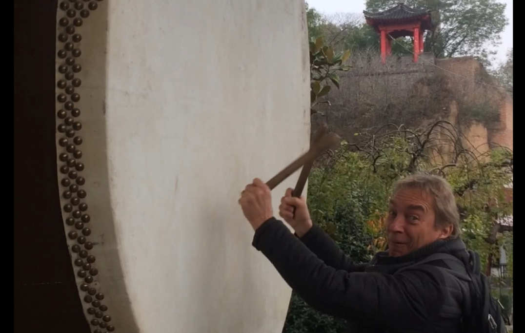 JP Latham hits a big drum in Xian, China