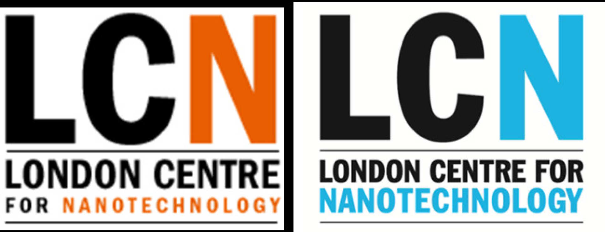 Evolution of the LCN logo, from the original design (left) to the current one (right), officially unveiled in 2011. Notice the change in colour and word distribution in the bottom banner.