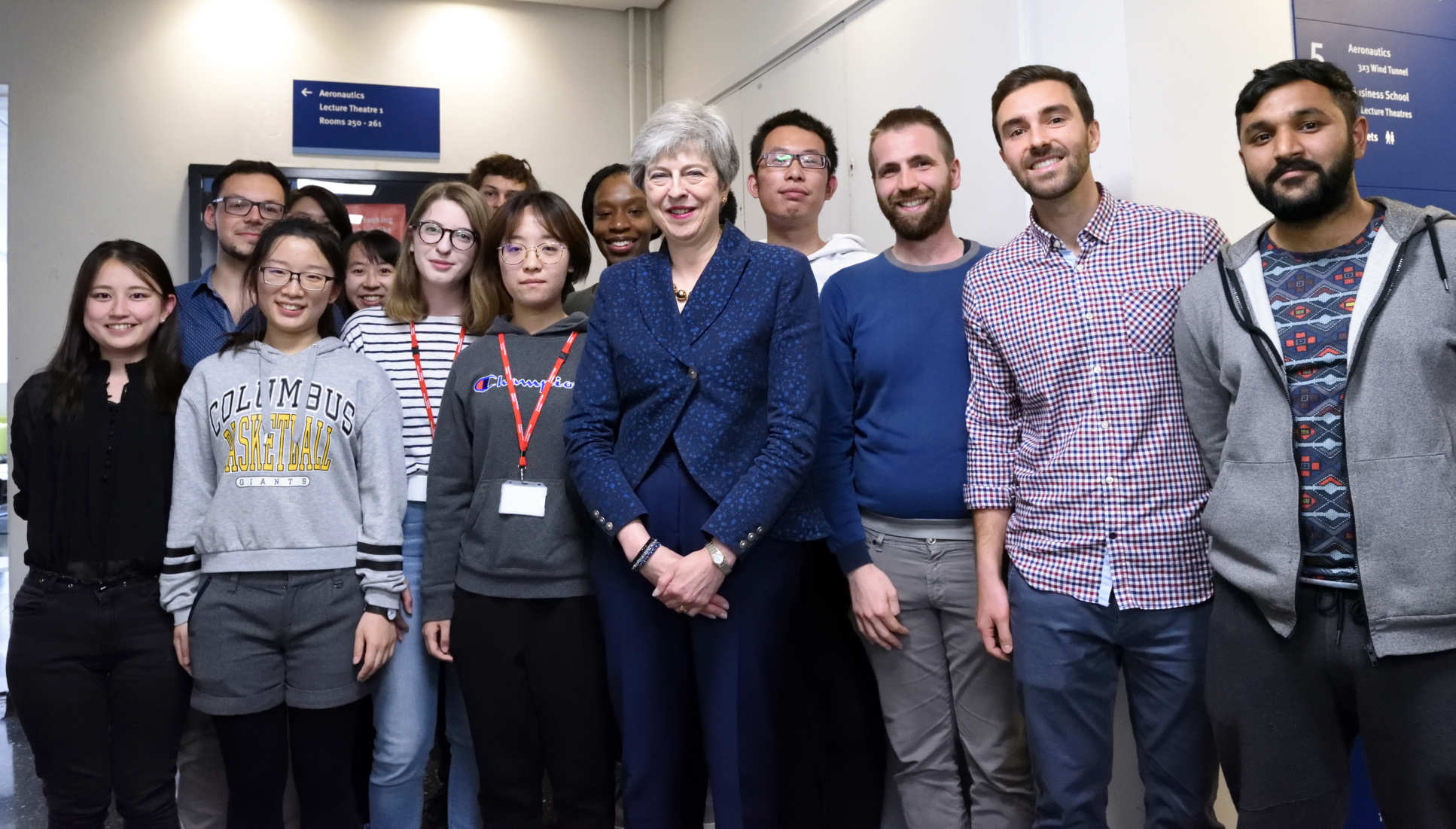 The Prime Minister Theresa May with Imperial students