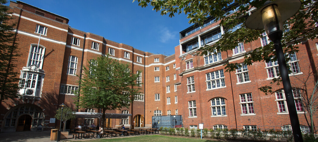 Wide angle photo of Beit Quad in the sunshine 