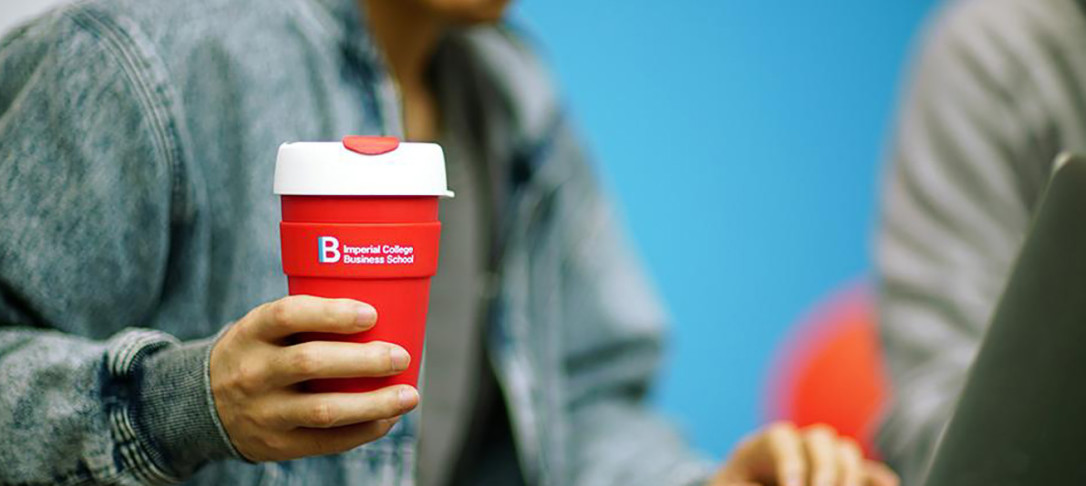 Student drinking coffee