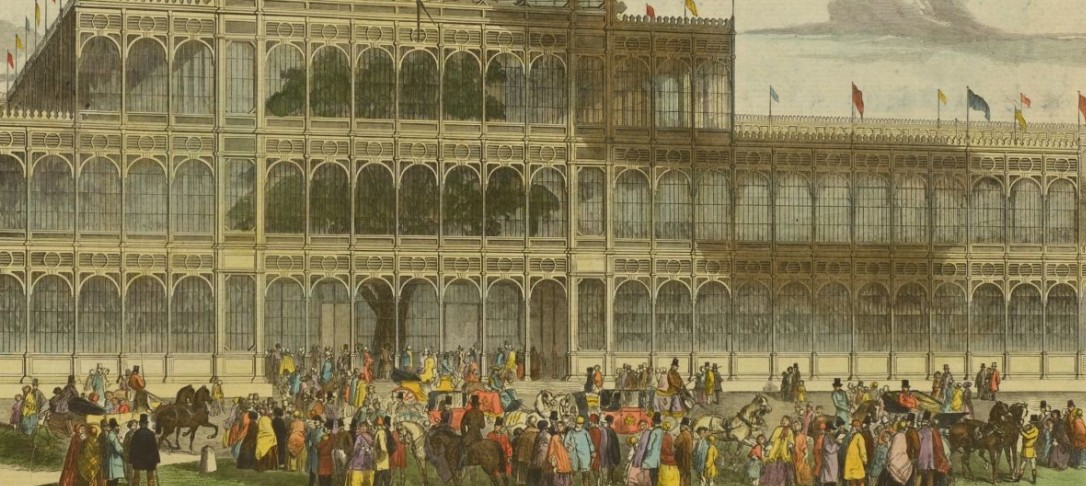 Drawing of the original crystal palace for the 1851 Great Exhibition