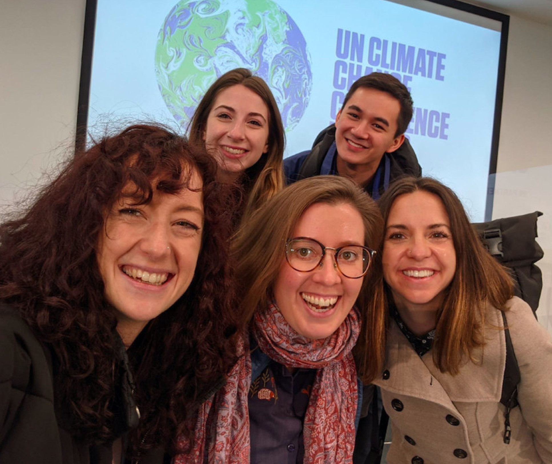 Dr Emma Lawrance (centre) and the Climate Cares team