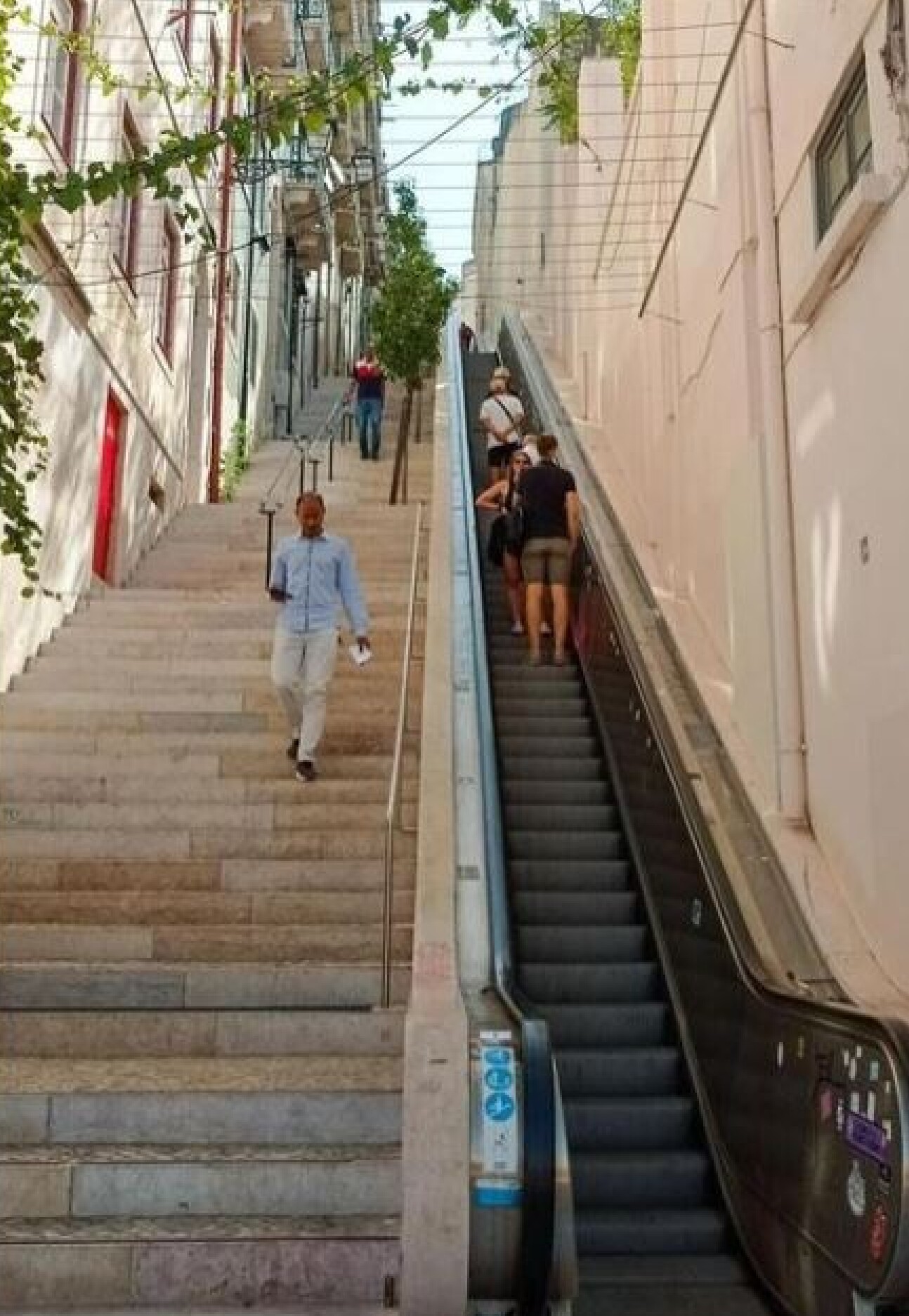 Escalators next to stairs in lisborn