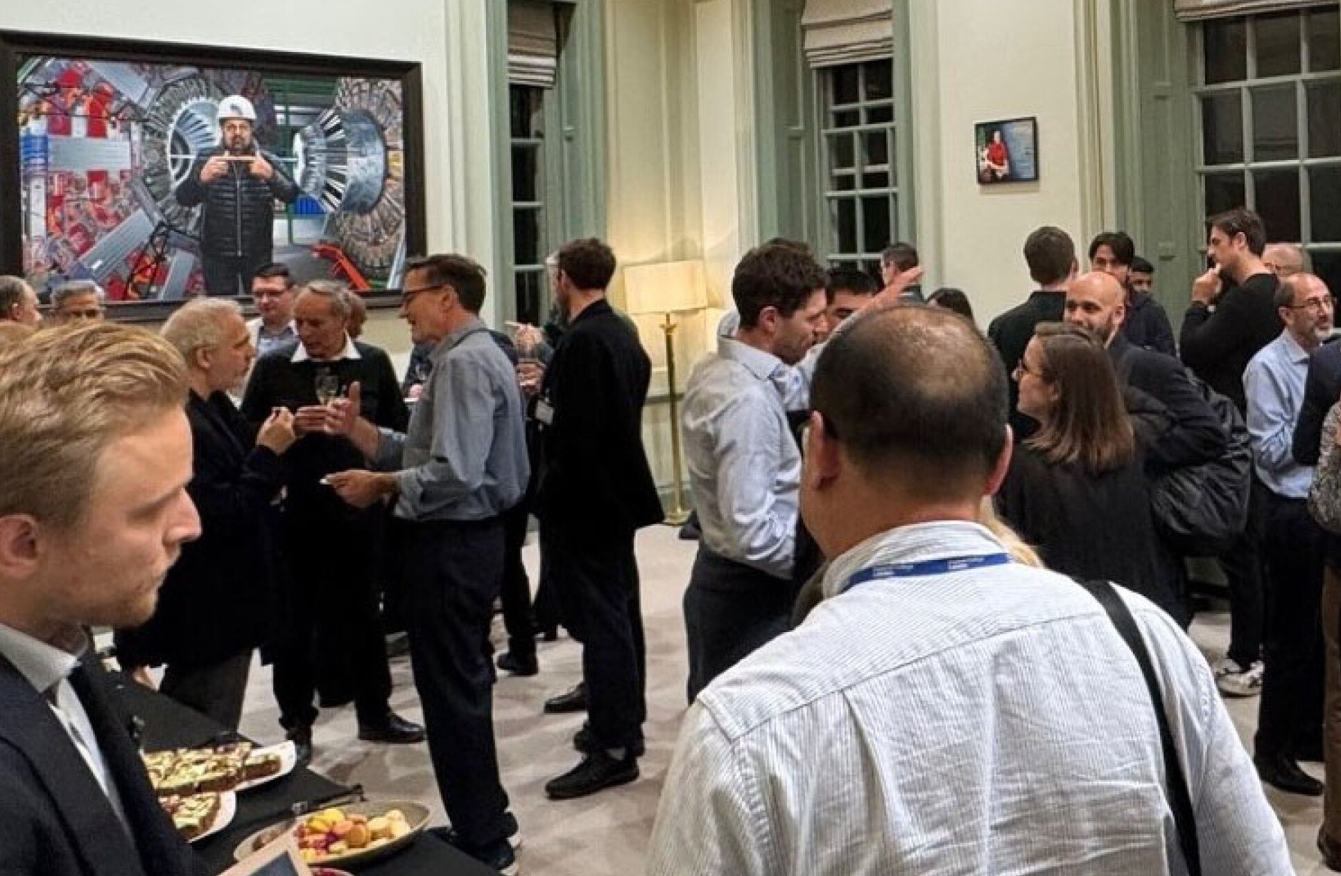 People attending a networking reception