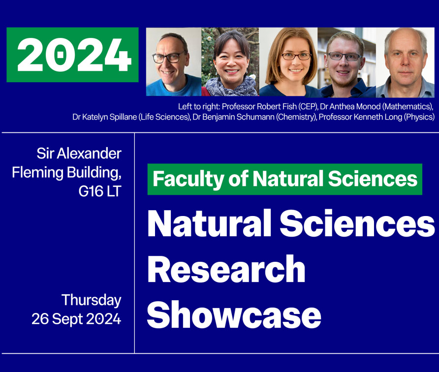 Natural Sciences Research Showcase 2024 September 2024, Sir Alexander Fleming Building G34 Lecture Theatre