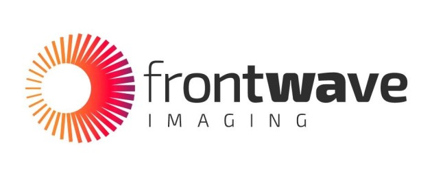 Frontwave logo: sunburst and text 'frontwave imaging'