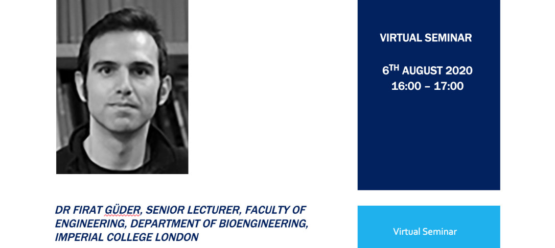 Seminar banner with a headshot of Dr Firat Guder and details of the date and time of the event